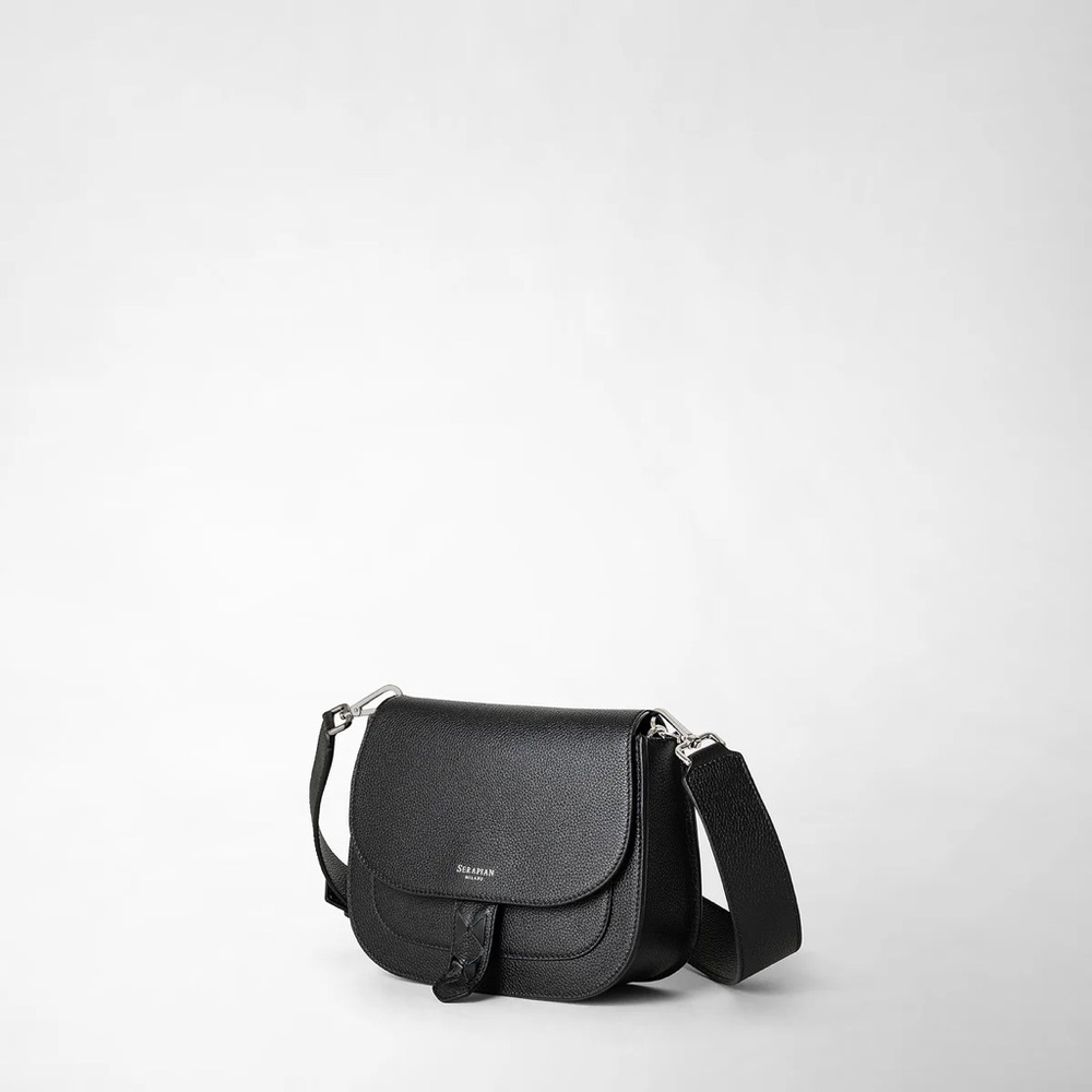 LUNA CROSSBODY BAG IN RUGIADA LEATHER. Black. Excellent pre-owned condition.